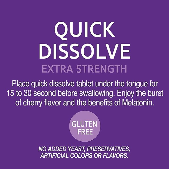21st Century Melatonin Cherry Flavor 10 mg 120 Quick Dissolve Tablets - 2pc