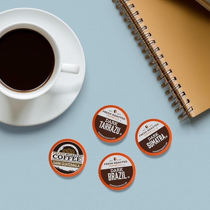 Fresh Roasted Coffee Dark Roast Variety Pack K-Cup Compatible 96 Pods