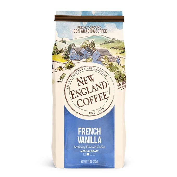 New England Coffee Ground Coffee Breakfast Blend &amp French Vanilla 11oz Bag (Pack of 3)