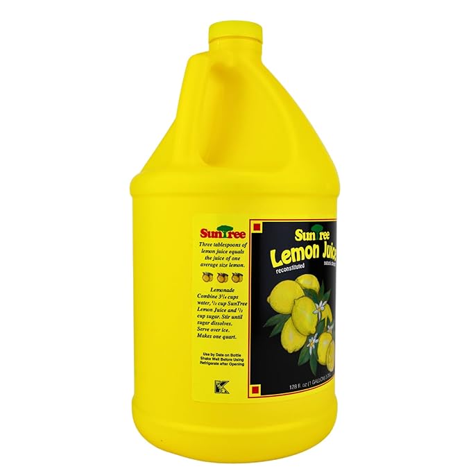 SunTree Lemon or Lime Juice RTU – Reconstituted 100% Juice for Restaurants Bars &amp Food Processing – 32 oz PET Bottles or 1 Gallon Jugs – Ideal for Lemonade Marinades Baking Dressings Sauces