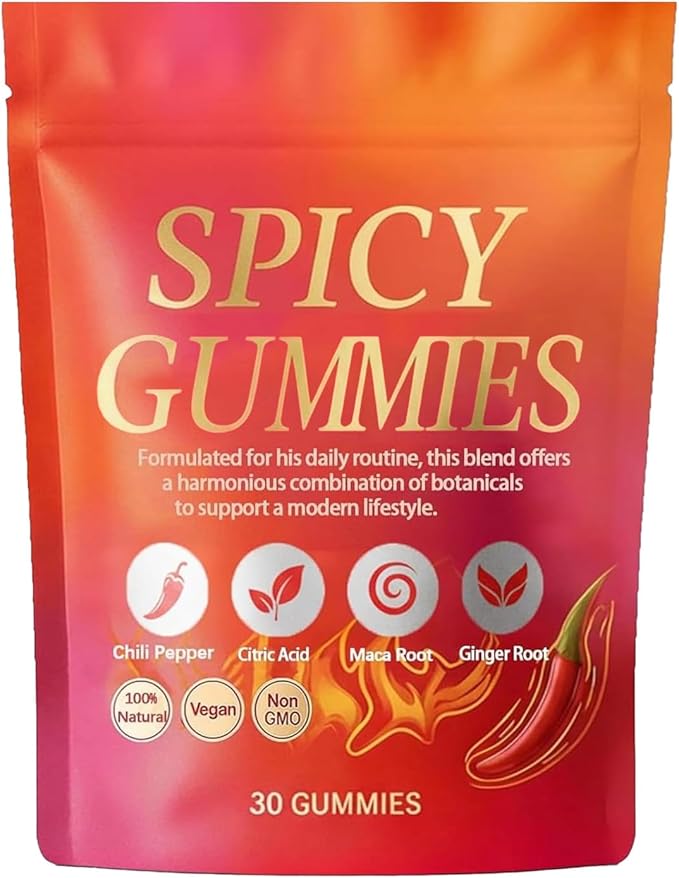 Spicy Square Gummy Hot Peach Gummies – Natural Chili Flavor 30 Gummies