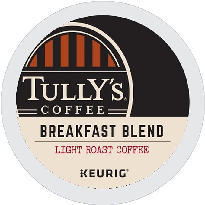 Tully's Coffee Breakfast Blend Keurig Single-Serve K-Cup Pods Light Roast Coffee 96 Count