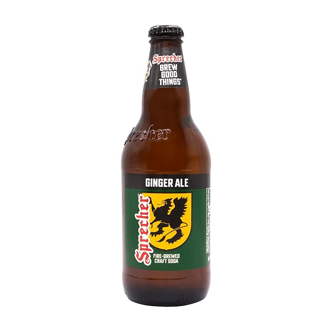 Sprecher Ginger Ale in 16 fl oz Glass Bottles (24 Pack) Fire Brewed Craft Glinger Soda with Real Honey Crisp Natural Ginger Flavor Naturally Flavored Gourmet Soft Drink