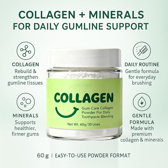 Collagen Strengthening Collagen Powder Collagen Powder for Gums Daily Gum-Line &amp Enamel Support Formula for Brighter Smile Reduced Sensitivity &amp Healthier Gums (2)