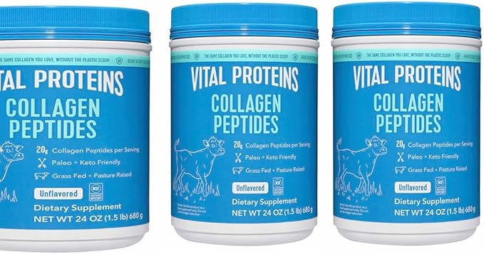 Vital Proteins Collagen Peptides Powder Promotes Hair Nail Skin Bone and Joint Health Zero Sugar Unflavored 24OZ (3)