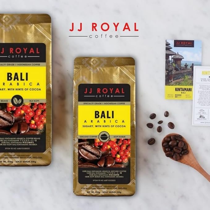 JJ Royal Coffee Bali Arabica 200g Ground Coffee (Pack of 2)