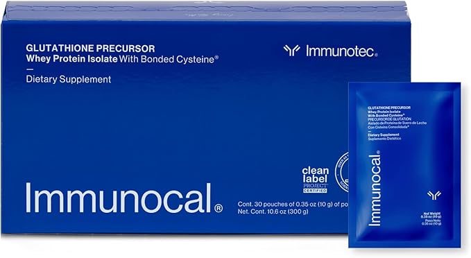 Immunocal Glutathione Precursor – Whey Protein Isolate Immune Support Master Antioxidant Detox Cleanse + Brain Health | Fat-Free Sugar-Free Lactose-Intolerant Friendly | 30 Servings