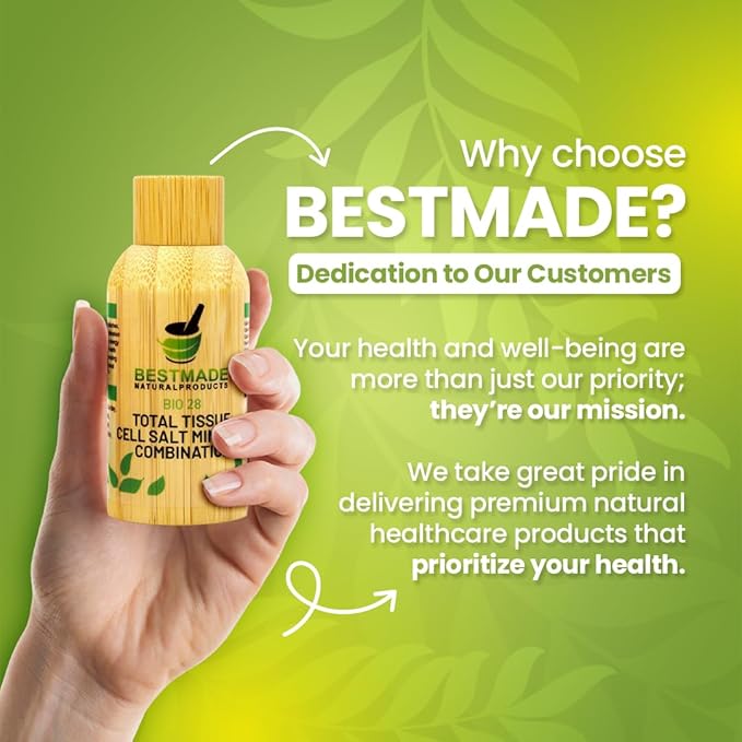 Bestmade Total Tissue Cell Salt Mineral Combination BIO28 - Helps Your Body Absorb and Use Nutrients Increases Energy Levels Helps Improve Sleep Patterns Overall Health and Vitality 350 Pellets