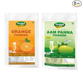 Yeshvi NATURAL Orange &amp Aam panna powder Instant Drink Powder Tangy &amp Sweet Taste Made with Dry Mango &amp Orange Summer Drink Fruit Juice for Adults Each 100g Pack of 2