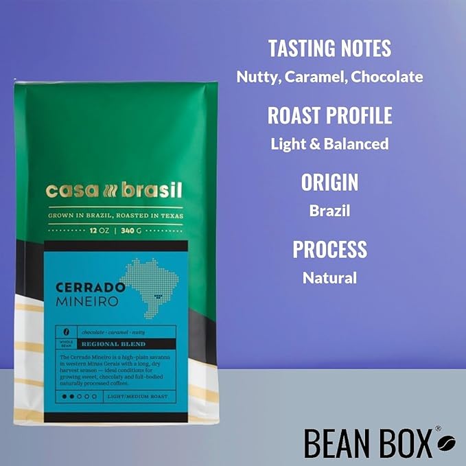 Bean Box Coffee Sampler - Roasted by Casa Brasil 4-Pack Whole Bean Coffee Gourmet Coffee