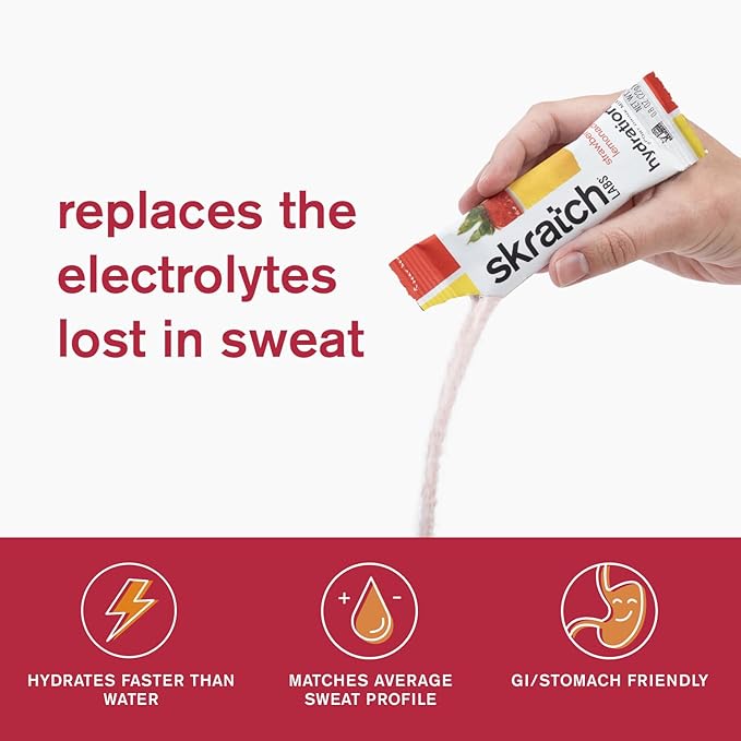 Skratch Labs Hydration Sports Drink Mix Packets – Real‑Fruit Electrolyte Powder for Fast Hydration &amp Endurance | Strawberry Lemonade | 20 Pack | Vegan Non‑GMO Clean Ingredients