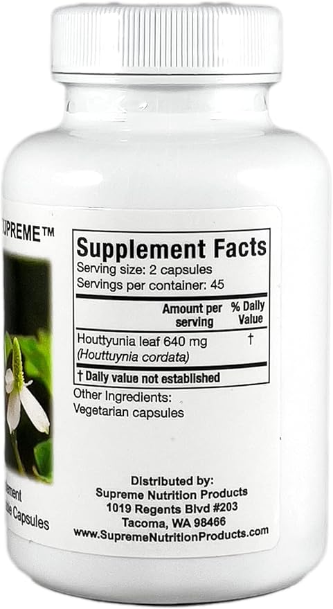Supreme Nutrition Houttuynia Supreme 90 Pure Herb Vegetarian Capsules