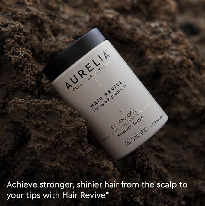 AURELIA Hair Revive | Advanced Cellular Anti-Aging Supplement | Support Hair Growth &amp Fuller Healthier Hair | with Zinc Resveratrol Niacinamide Ergothioneine Keranat &amp Cooper