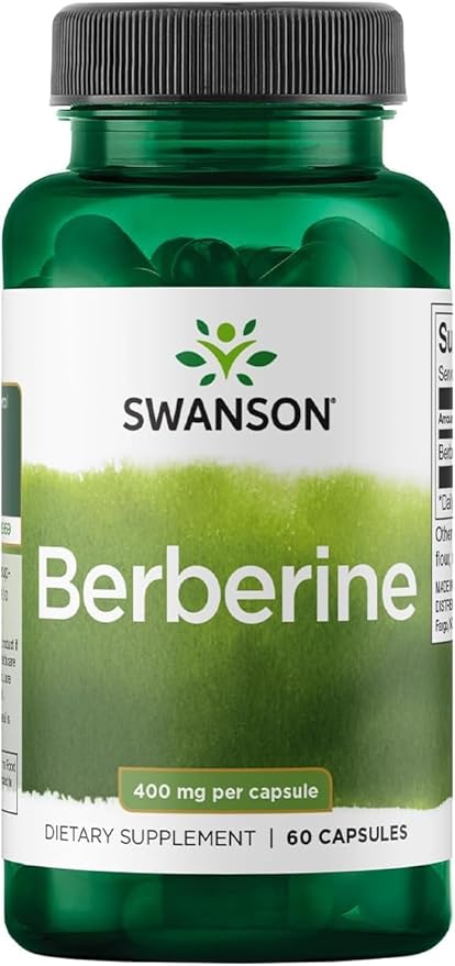 Swanson Berberine HCl Cardiovascular and Metabolic Health Supplement for Health-Conscious Adults - Non-GMO Vegan Gluten-Free (60 Vegan Capsules 400 mg Each)