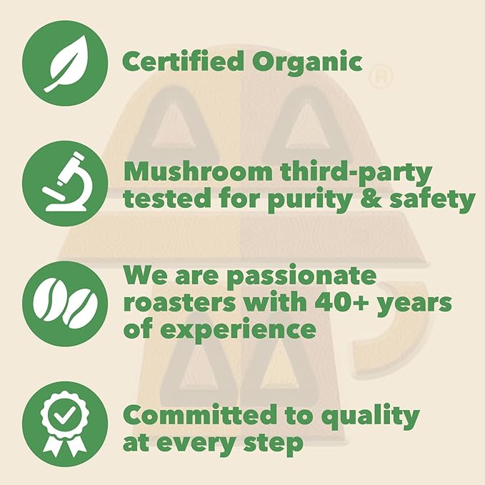 Harmonic Grounds Organic Mushroom Coffee Pods - Dark Roast Coffee with Lion's Mane Reishi Chaga Cordyceps &amp Turkey Tail - Compatible with Keurig K-Cup Brewers - 34 Count