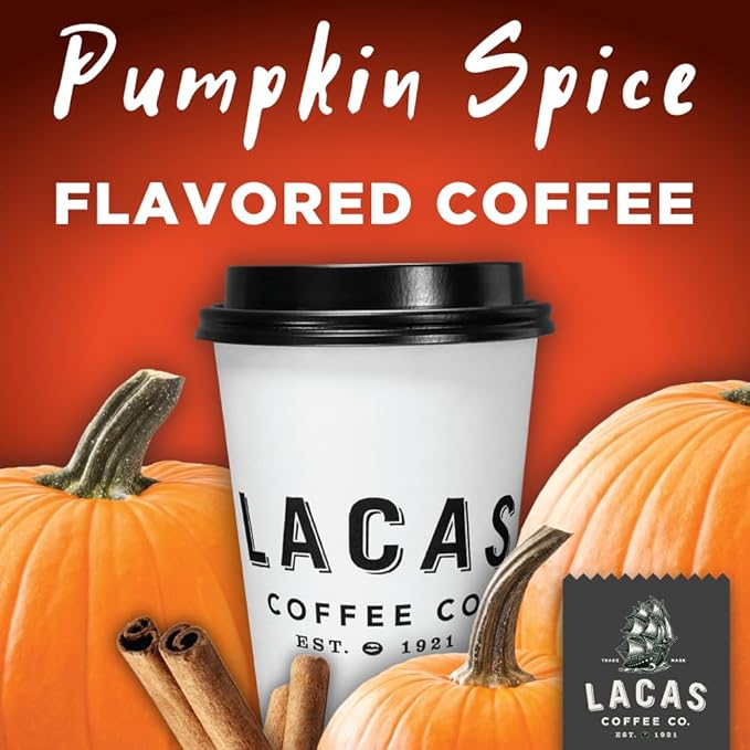 Lacas Flavored Ground Coffee Fractional Packs (24x2.5oz Pumpkin Spice)