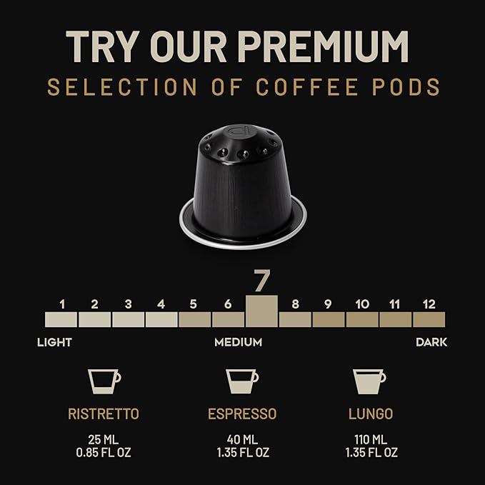 ESPRESSORO 100 USDA Organic Espresso Pods - RISTRETTO Aluminum Capsule Compatible with Nespresso Original Lines Machines. Intensity 7 Premium Italian Expresso Coffee Capsules