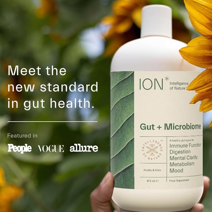 ION* Intelligence of Nature Gut Support Liquid Supplement - Gut &amp Digestive Health Liquid Drops Cleanse &amp Detox with Humic Extract for Women &amp Men Adults &amp Kids 4+ - 16 fl oz (Pack o
