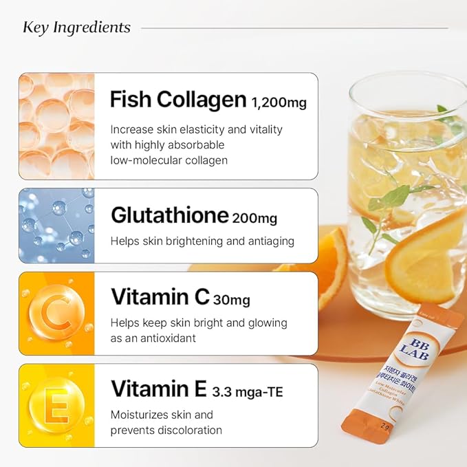 BB LAB Gift Set Low Molecular Korean Collagen Powder Stick Supplement Korean Marine Collagen Fish Collagen Peptides Vitamin C Glycine Fast Absorption