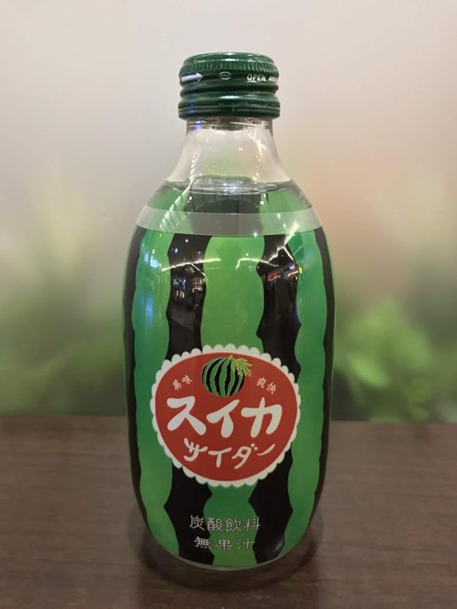 TomTomomasu Japanese Soda Watermelon Cider 10 oz. (300ml) (Pack of 5) - Product of Japan.