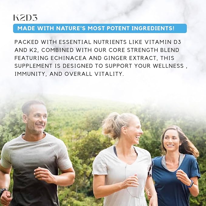 Absonutrix K2D3 390 mg 4 FL OZ Liquid 302 Servings Made in USA Plant-Based Ingredients Vitamin K2 Echinacea Extract Gluten-Free Non-GMO
