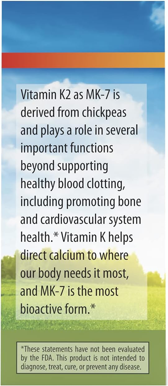 Carlson - Super Daily K2 45 mcg Liquid Vitamin K Bone Health K2 Vitamin Vitamin K Supplement Vitamin K-2 MK7 Unflavored 360 Drops (10.16 mL)