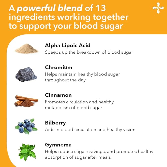 LifeSeasons GS Stabili-T - Blood Sugar Support Supplement - Healthy Circulation &amp Vision - Maintain Normal Levels - Chromium Cinnamon Gymnema Bilberry &amp Alpha Lipoic Acid - 90 Capsules