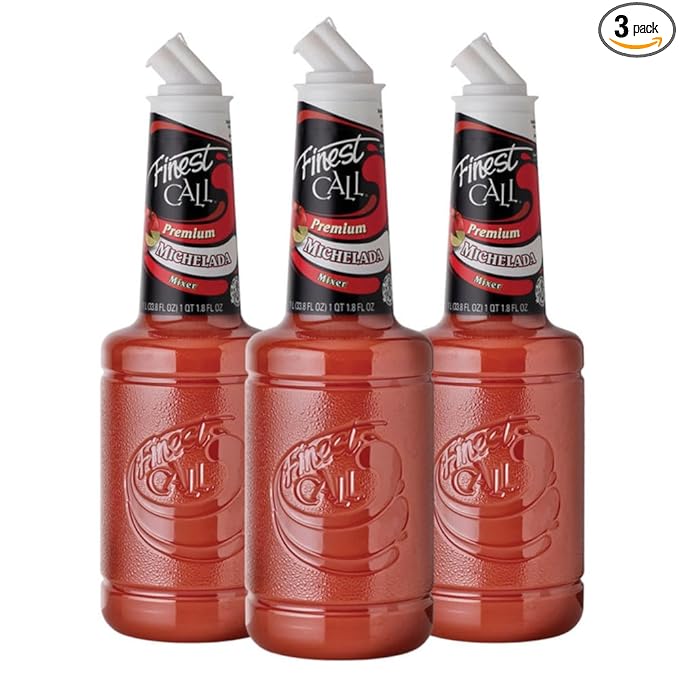 Finest Call Premium Michelada Drink Mix 1 Liter Bottle (33.8 Fl Oz) Pack of 3