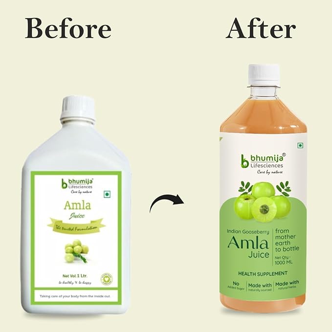 Bhumija Lifesciences Amla Juice (Sugar Free) - 1 Liter (Pack of 3)