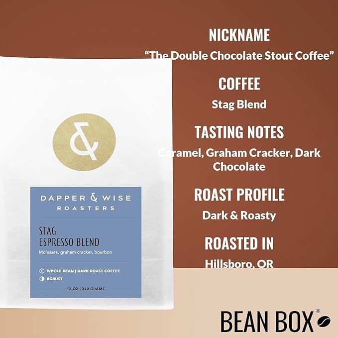Stag Blend - Roasted by Dapper &amp Wise - Freshly Ground Coffee - 2 Pound Bag
