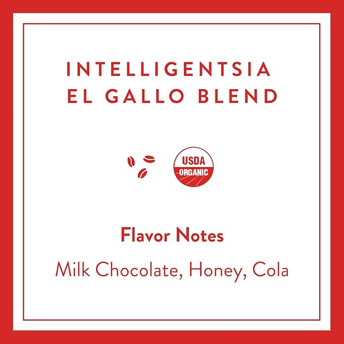 Intelligentsia Coffee Light Roast K-Cup Coffee Pods for Keurig Brewers - Organic El Gallo 30 Count with Flavor Notes of Milk Chocolate Honey and Cola (3 Boxes of 10 K-Cup Pods)
