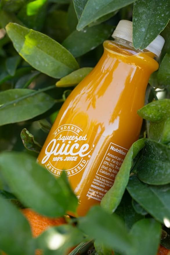 Squeezed Juice 100% Mandarin Juice 11 FL OZ 6 Pack Bottles | HPP Pasteurized | Not from Concentrate | Fresh Pressed | California Fruit Juice