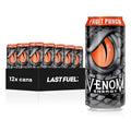 Venom Energy Drink Fruit Punch 0 Fat 160mg Caffeine 16 Fl Oz (Pack of 12) By LastFuel.