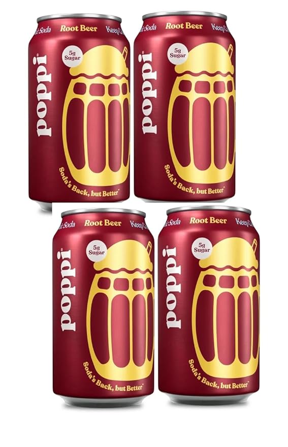 Prebiotic Soda Beverage with Apple Cider Vinegar Seltzer Water and Fruit root beer 12 Fl Oz 4pack new!