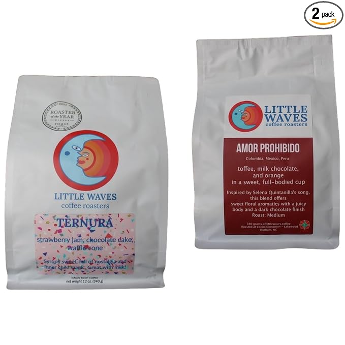 Bean Box Sampler - Roasted by Little Waves 2-Pack Whole Bean Coffee Gourmet Coffee