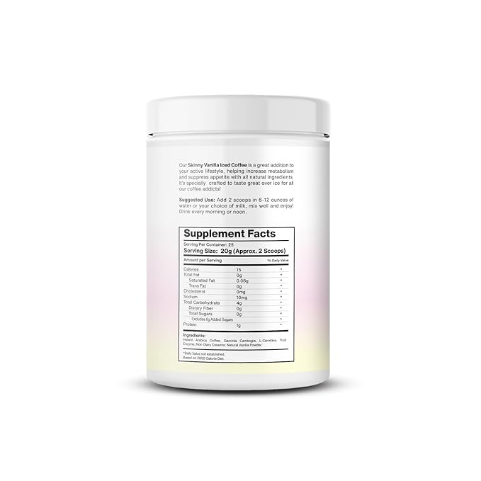 Bella All Natural Skinny Vanilla Iced Coffee - 500g