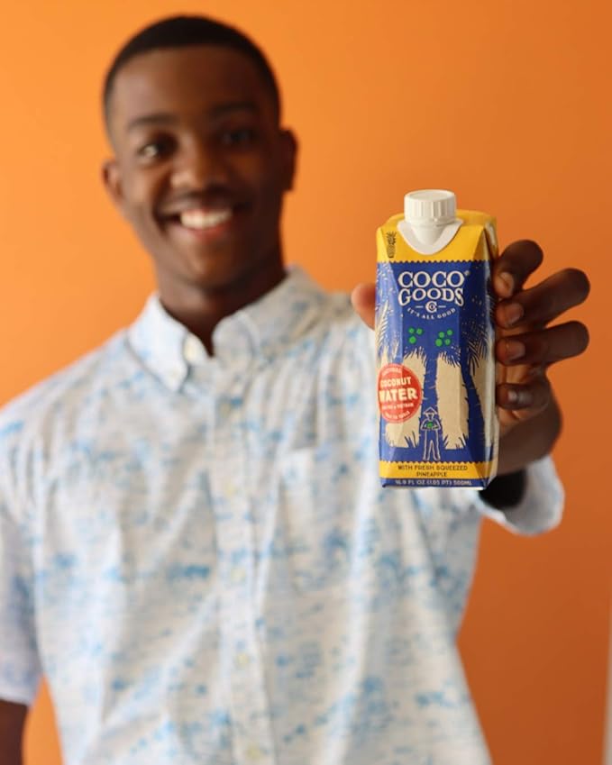 CocoGoods Co Single-Origin Natural Coconut Water with Fresh Pineapple Juice 16.9 fl. oz 12 pack