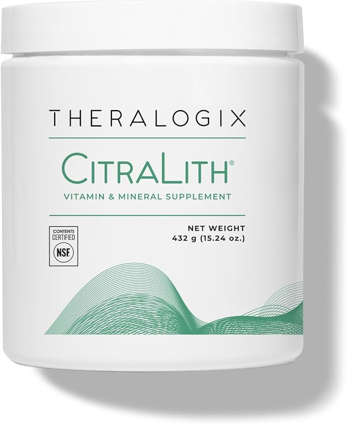 Theralogix CitraLith Vitamin &amp Mineral Supplement - 90-Day Supply - Kidney Health Support for Healthy Kidney Function - Includes Magnesium Sodium Potassium &amp Vitamin B6 - NSF Certified - 432