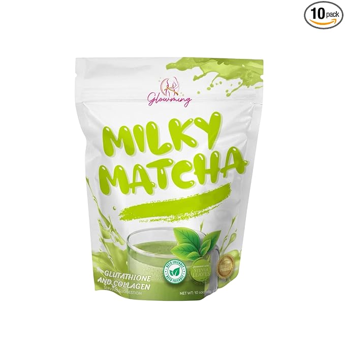 Glowming Milky Matcha Glutathione and Collagen Drink 10 Sachets x 20g