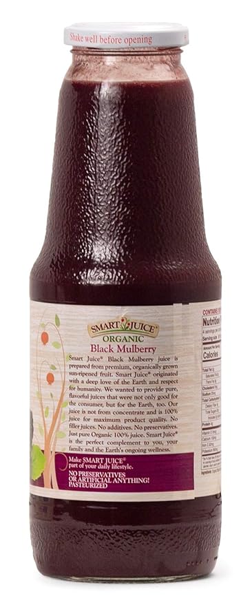 Smart Juice Organic Black Mulberry Juice - 33.8 fl oz (1L) - (case of 6)
