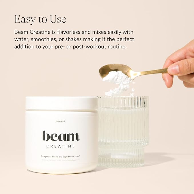 Beam Dream Sleep Powder &amp Creatine Bundle Third Party Tested Natural Sleep Aid &amp Recovery Supplement with Micronized Creatine Monohydrate Unflavored Pure Creatine Powder for Muscle Strength