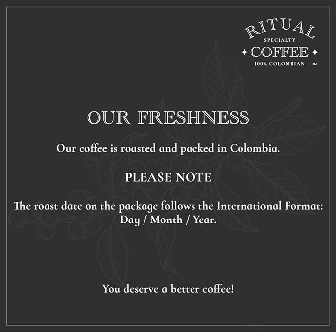 Ritual Specialty Coffee - Colombian Single Origin Ground Coffee Low Acid Smooth &amp Rich SCA 84+ Score (Caramel Vanilla Cocoa) Medium Roast 12oz (340g) 100% Arabica Castillo Variety