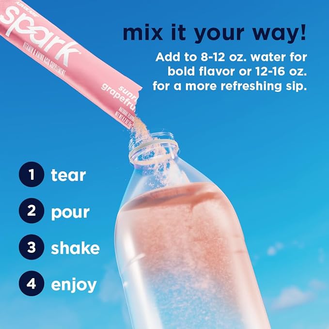 AdvoCare Spark - Energy Drink Mix - Vitamin &amp Amino Acid Supplement - Supports Energy &amp Focus* - Portable Immune Support* - Sugar-Free - Sunrise Grapefruit 14 Stick Packs (2.5 oz)