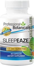 Professional Botanicals Sleep Eaze Natural Sleep Aide Supplement Non Habit Forming Sleep Supplement Valerian Root and German Chamomile - 60 Vegetarian Capsule