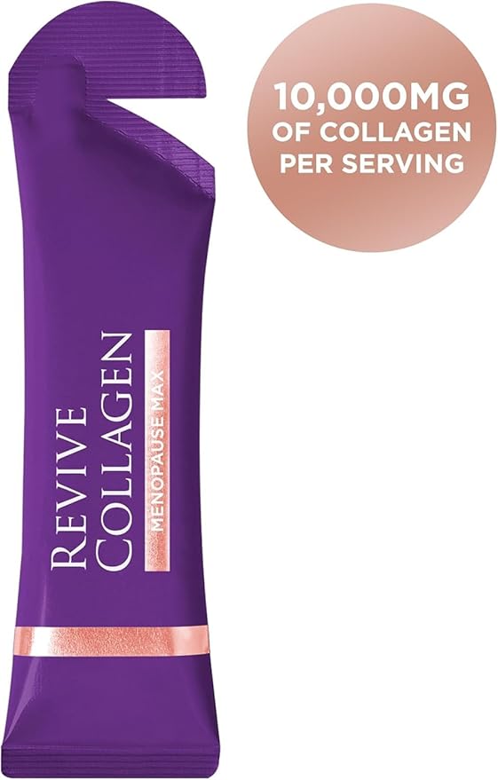Revive Collagen Menopause Max — Hydrolyzed Marine Collagen Drink for Women 10000MG Lutein Reishi Mushroom Vitamin B6 B12 C &amp D for Skin &amp Eye Health Pineapple &amp Coconut Flavour —