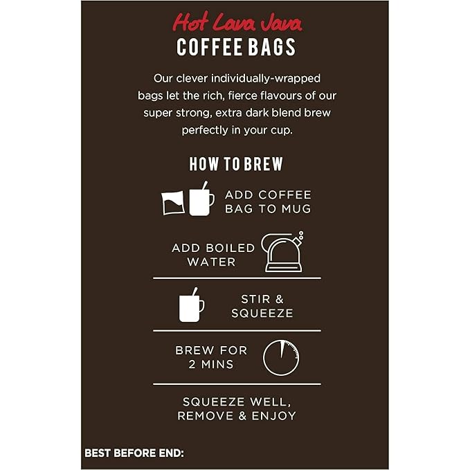 Taylors of Harrogate Hot Lava Java Coffee Bags (10 Enveloped Bags Per Pack x 3 Packs = 30 Coffee Bags)