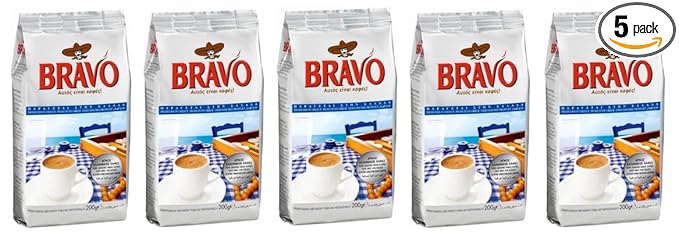 Bravo Greek Ground Coffee Traditional Roast 7.05 oz Pack of 5