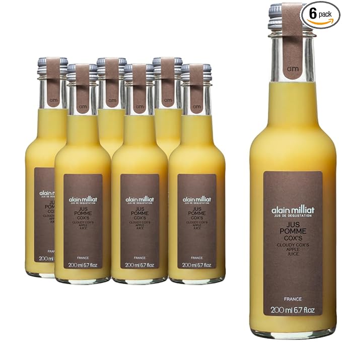 Alain Milliat Cloudy Cox's Apple Juice 6.8 Fl Oz (Six 200ml Glass Bottles)