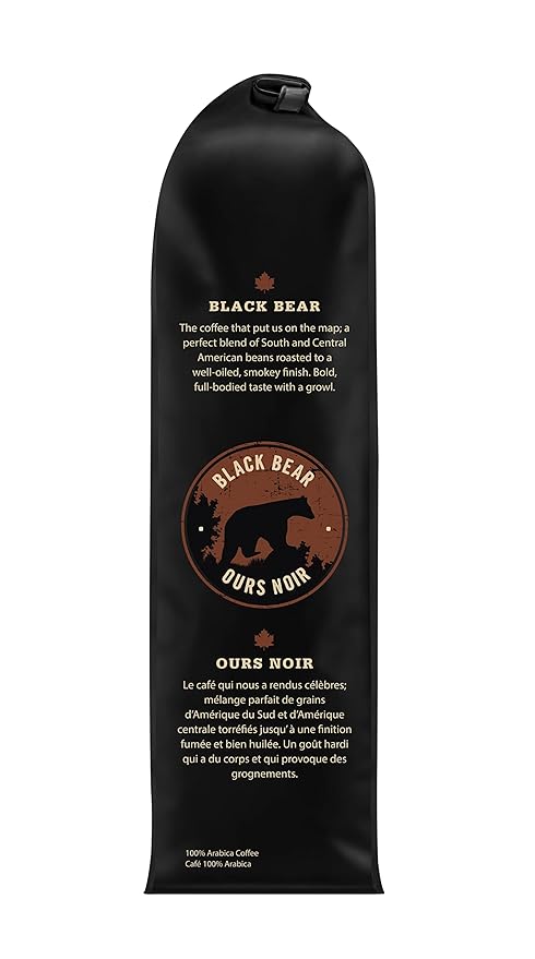 Muskoka Roastery Coffee Black Bear Decaf Dark Roast Ground Coffee 400g