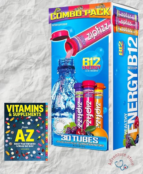 Energy Drink Mix Variety Pack 30 Tubes (1 Pack)+BETTER GUIDE VITAMINS SUPLLEMENTS FREE BOOK